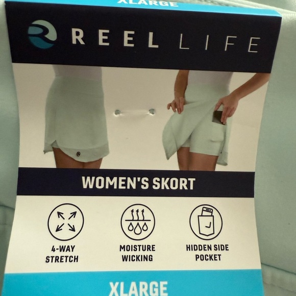 New Women’s Reel Life Skort - 4 way stretch, moisture, wicking, side pocket - Picture 1 of 11